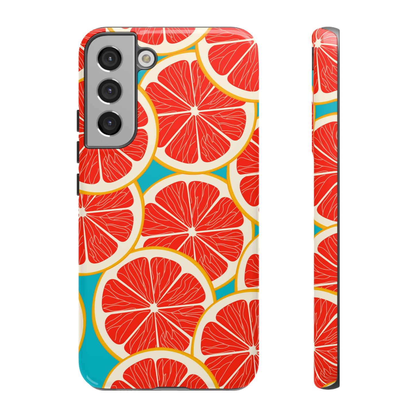 Ruby Grapefruit Pop Tough Samsung Galaxy Case – Vibrant Citrus Design, Shock - Resistant Protection - BOGO Cases