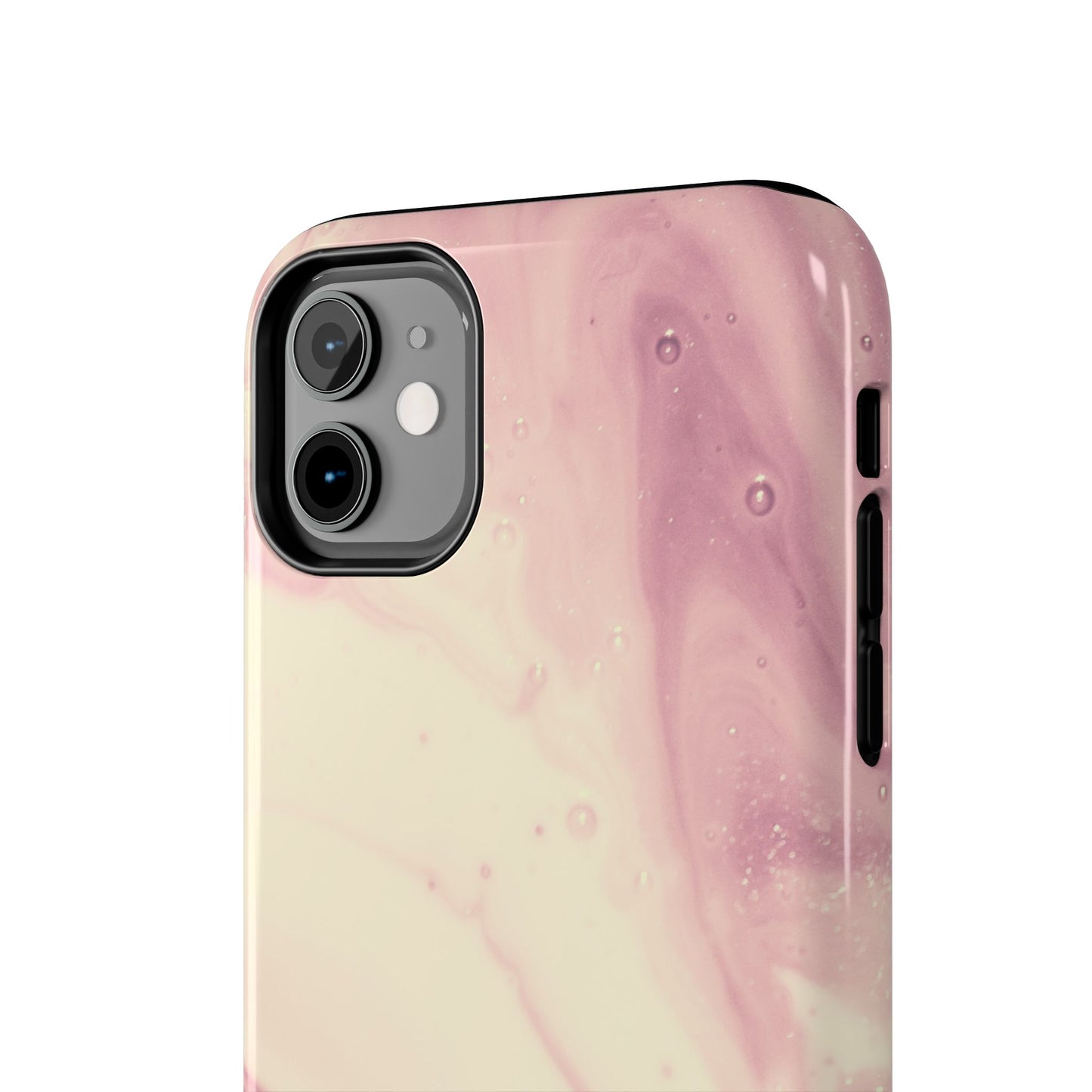 Blush Marble Glow – iPhone Case with Rose Gold & Pink Swirl Pattern