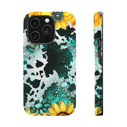 Boho Turquoise Sunflower Lace - MagSafe iPhone Series Case