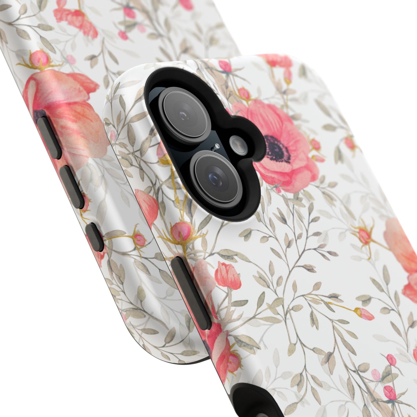 Pink Floral Watercolor MagSafe iPhone Case – Elegant Blossom Design with Magnetic Compatibility