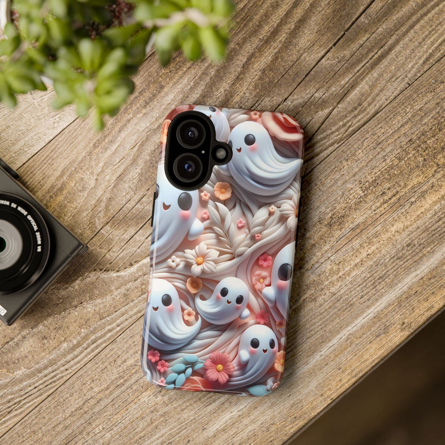 Clay Ghosts Phone Case - Whimsical Floral Protection