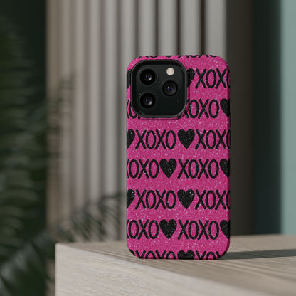 XOXO Glitter Hearts MagSafe Case