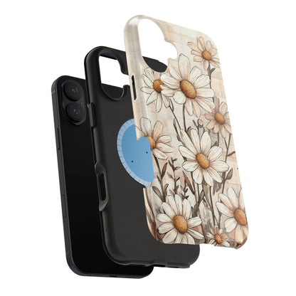 Pastel Daisy MagSafe iPhone Case - Elegant Floral Protective Cover