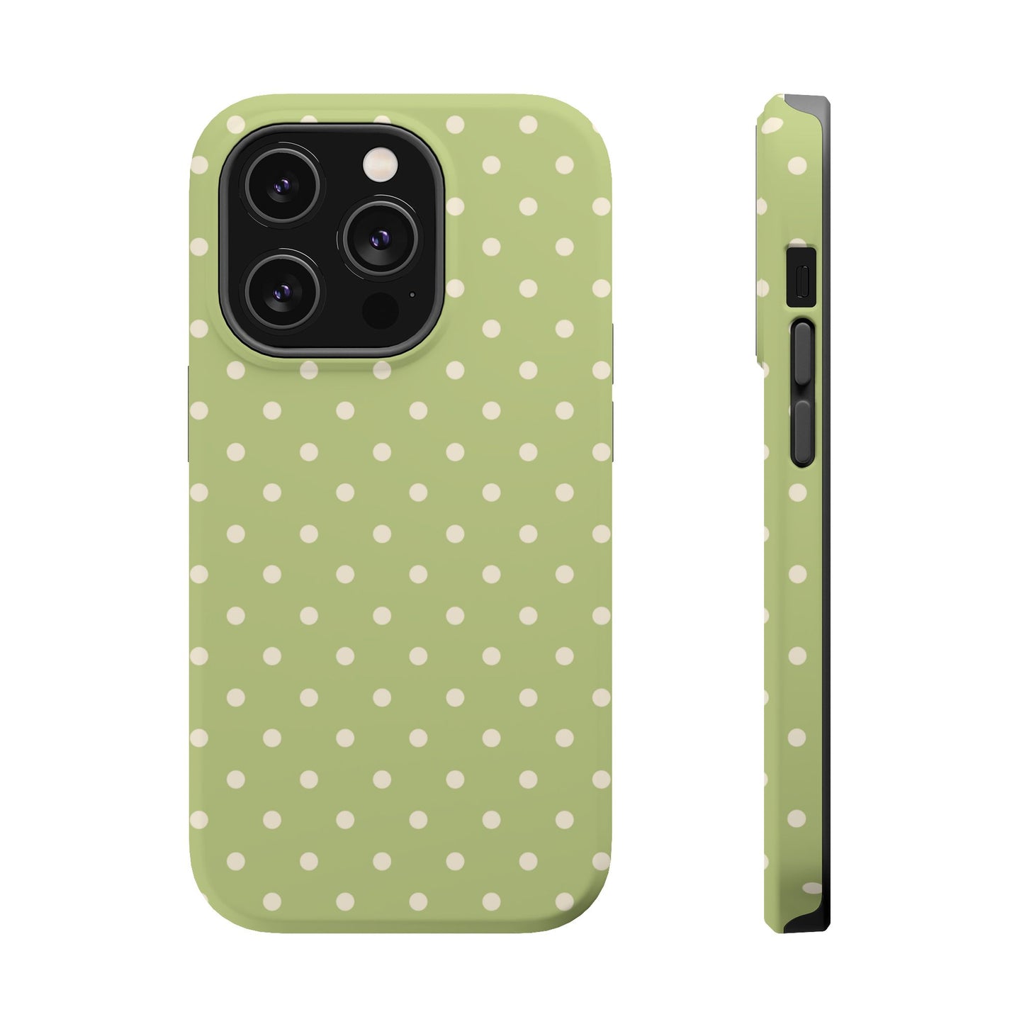 Sage Green Polka Dots – MagSafe iPhone Case