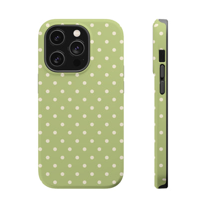 Sage Green Polka Dots – MagSafe iPhone Case