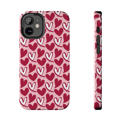 Hand-Drawn Hearts iPhone Case