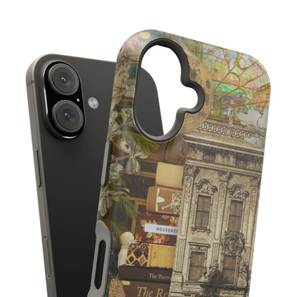 Whimsical Road Trip Collage MagSafe iPhone Case – Dual-Layer Protection with Vintage Art and Adventure Design