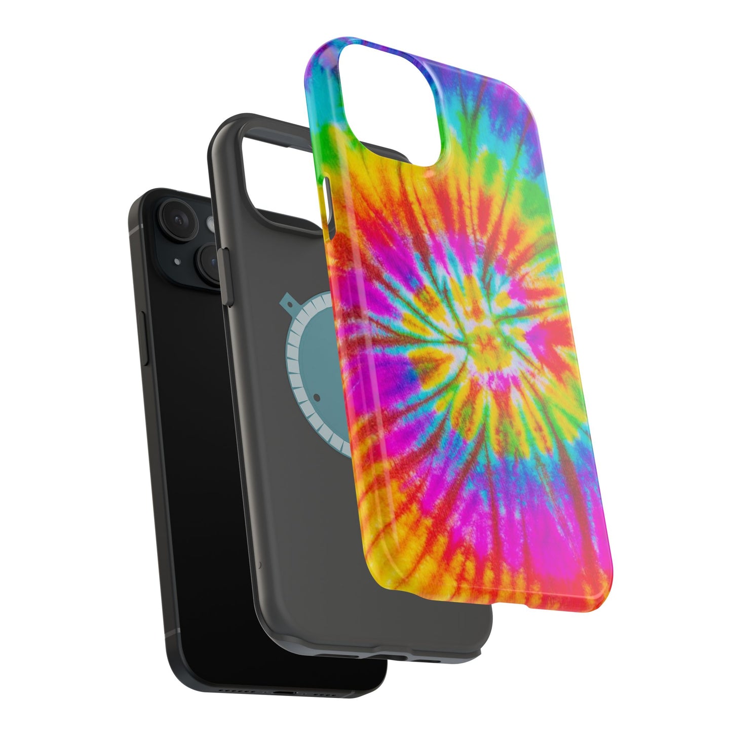 Rainbow Spiral Tie-Dye MagSafe Case – Vibrant Colors & Functionality