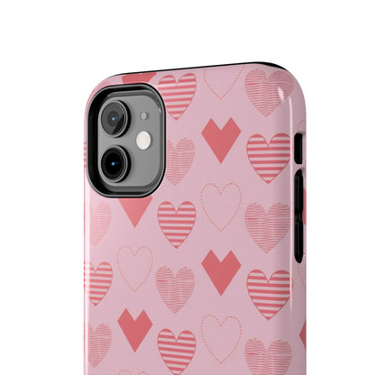 Striped Hearts iPhone Case