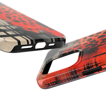 Cheetah Plaid iPhone Case – Red & Black Pattern