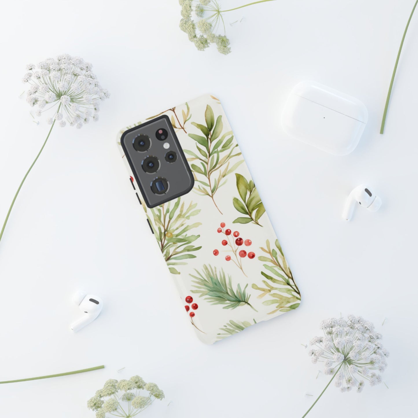 Winter Greenery & Berry Watercolor – Samsung Galaxy Series Case