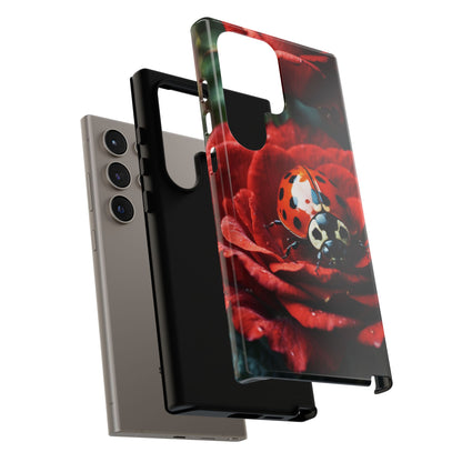 Elegant Rose & Ladybug Charm - Samsung Galaxy Case