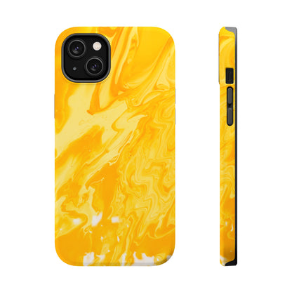 Luxe Yellow Marble MagSafe iPhone Case – Bold Golden Elegance with Magnetic Precision