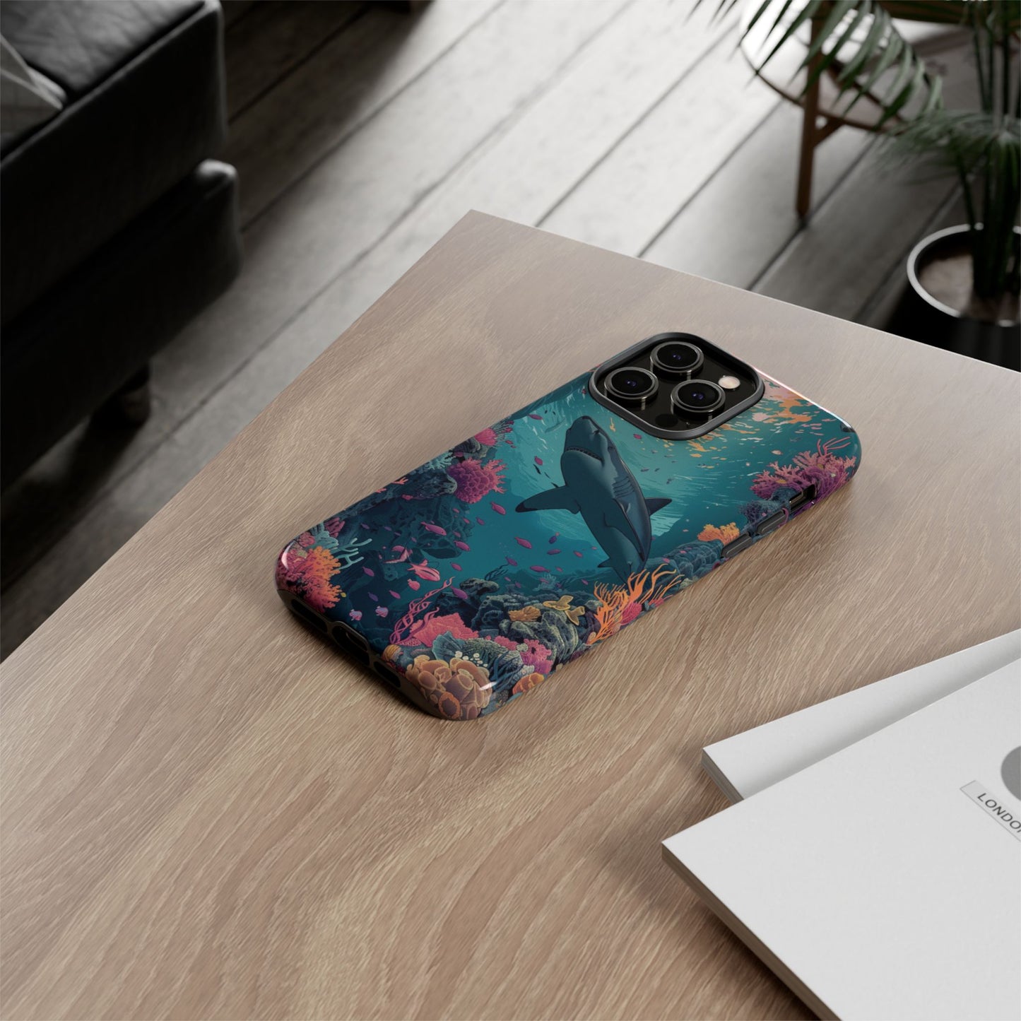 Ocean Shark Coral Reef iPhone Case