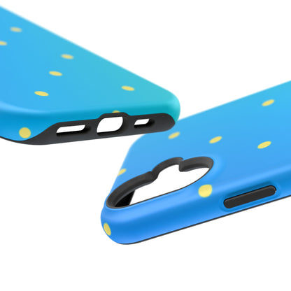 Blue Ocean Gradient Polka Dots MagSafe iPhone Case – Shockproof, Smooth Matte Finish, Dual-Layer Design