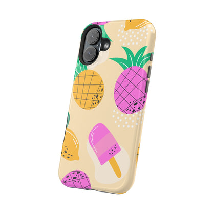 Tropical Pop MagSafe iPhone Case – Fun Pineapple & Lemon Design with Vibrant Summery Colors