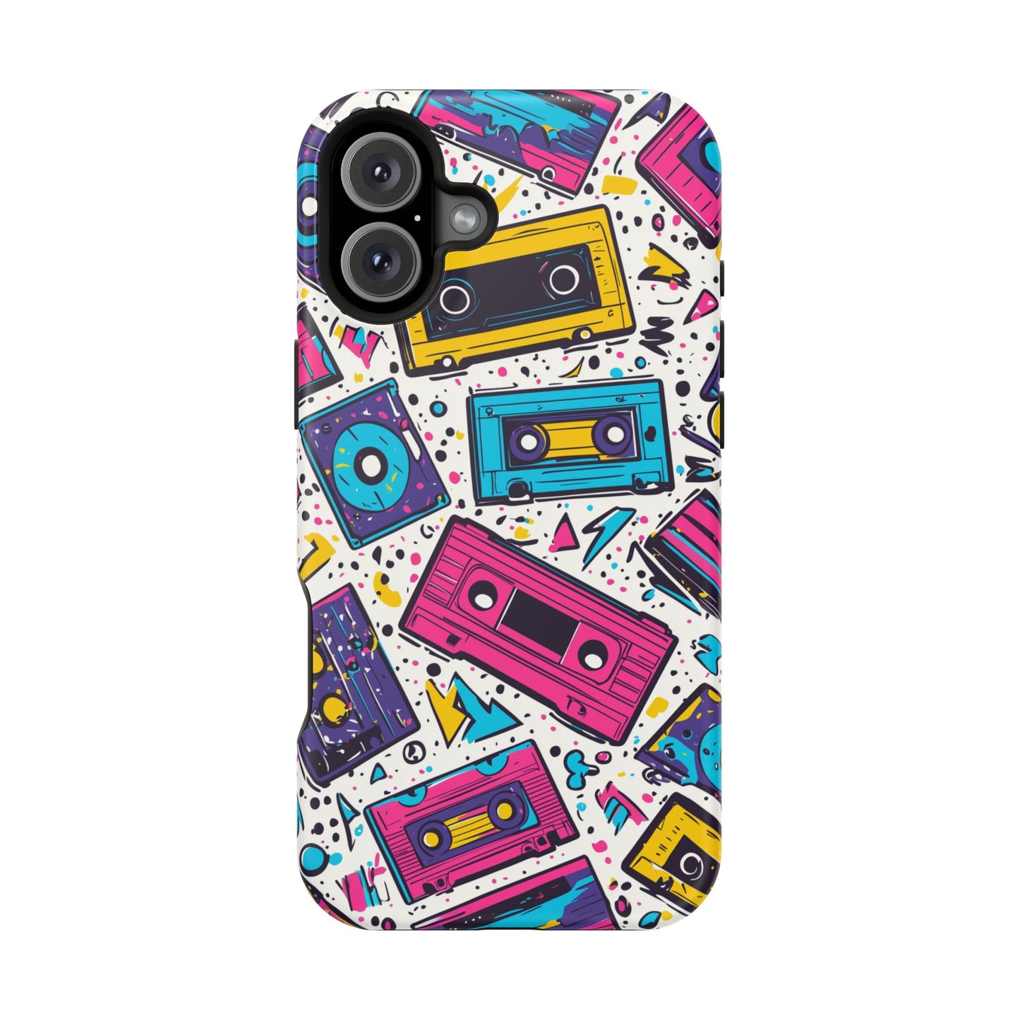 Retro Cassette Vibes Tough MagSafe iPhone Case – Bold 80s Tape Design, Shockproof Protection