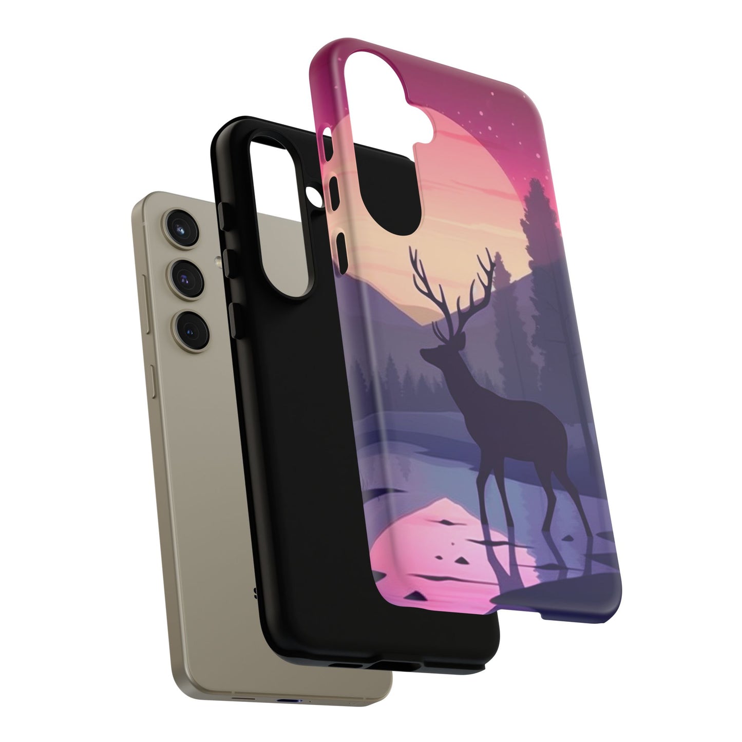 Twilight Elegance: Stag Reflection – Samsung Galaxy Case