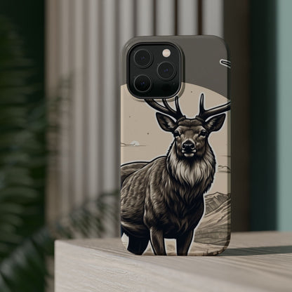 Monochrome Majesty – Regal Stag MagSafe iPhone Cases