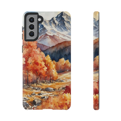 Watercolor Autumn Forest and Mountains - Samsung Galaxy Case