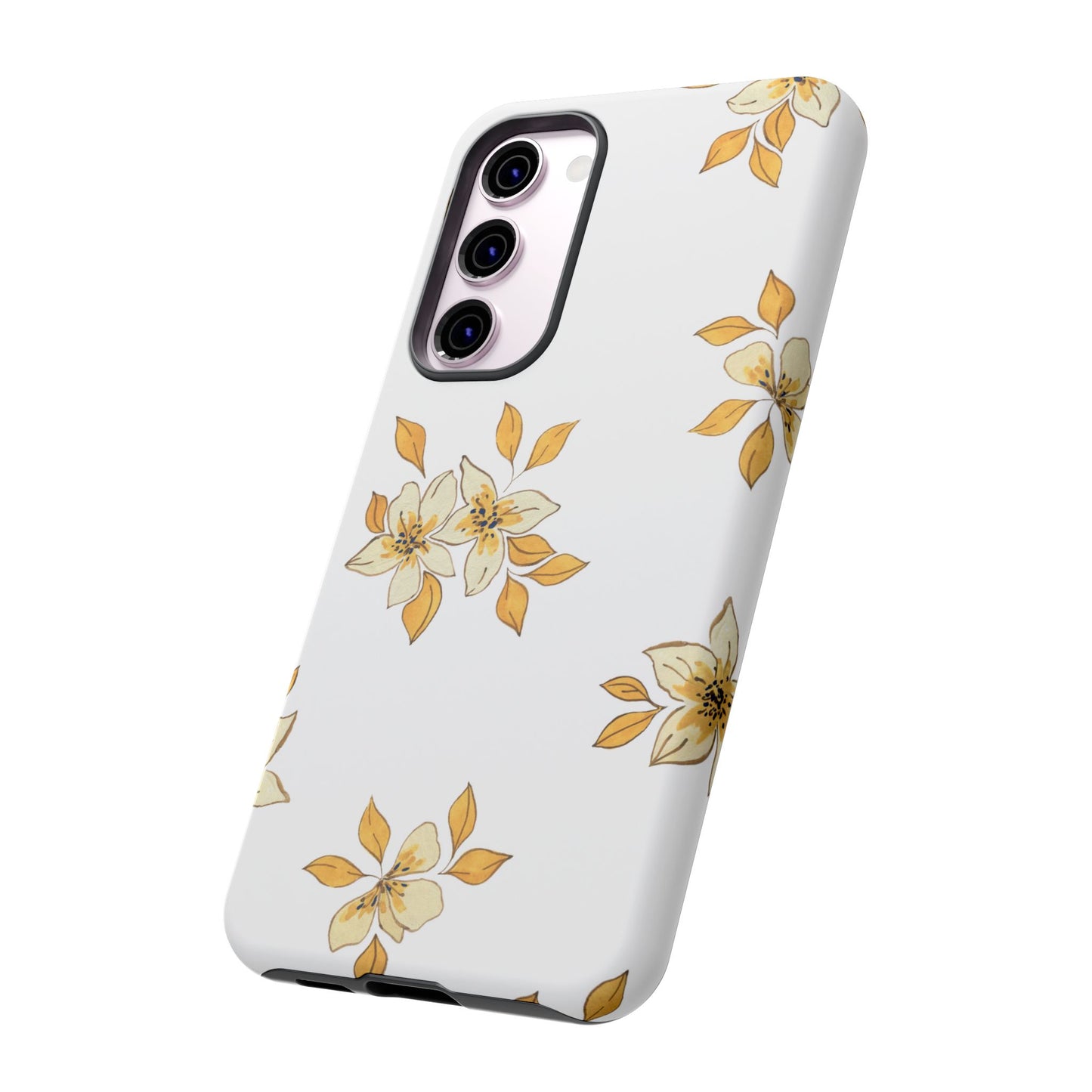 Delicate Yellow Blossom Samsung Galaxy Case – Minimalist Floral Design with Matte Finish