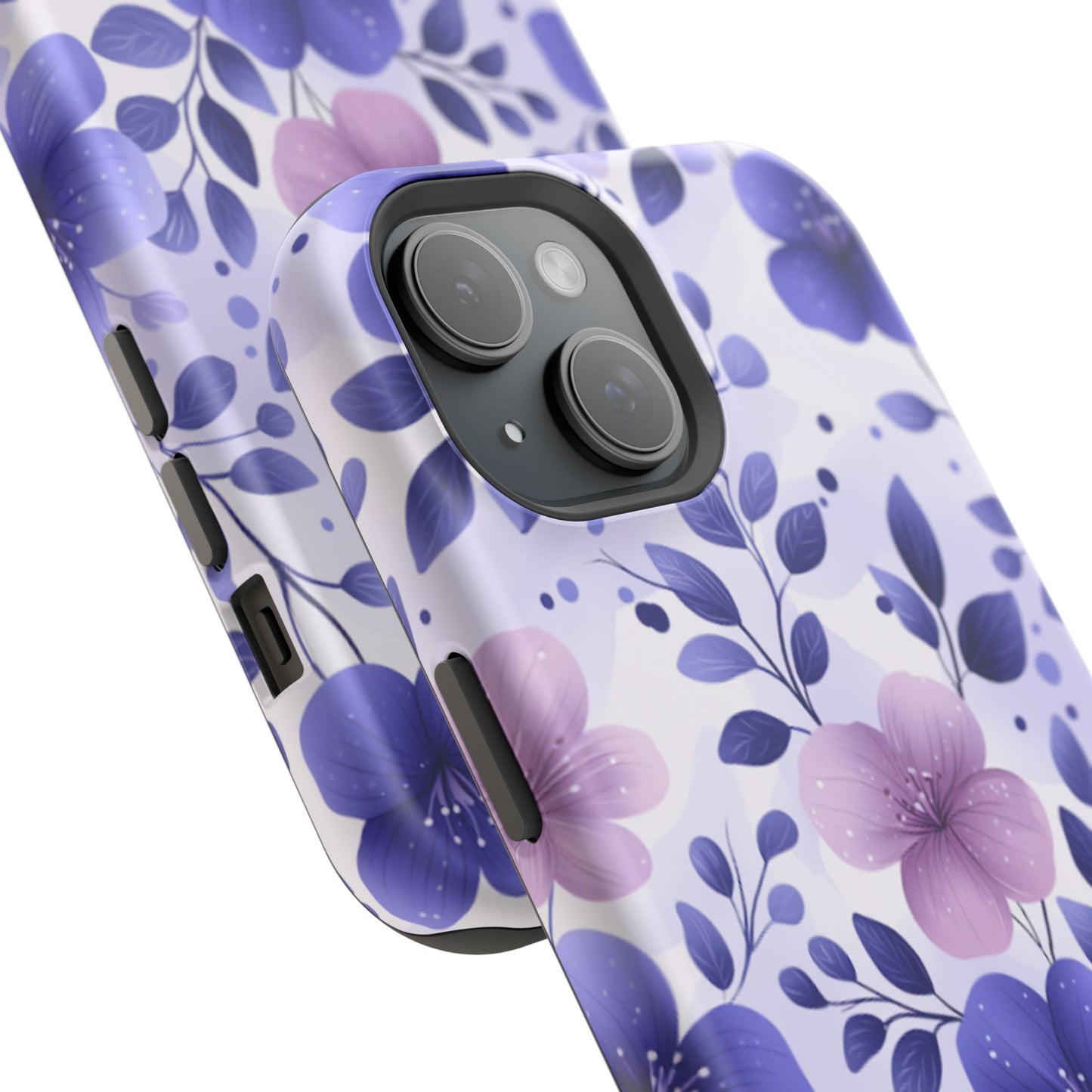 Purple Floral MagSafe iPhone Case – Durable Protection with Elegant Flower Design