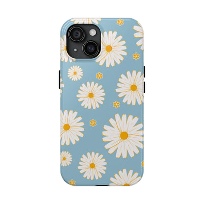 Bright Daisy iPhone Case – Light Blue Background, Shockproof and Slim Design - BOGO Cases