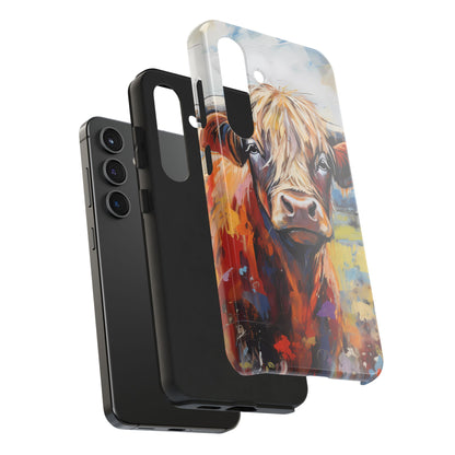 Cute Western Phone Case | Highland Cow | Robust Rocky Mountain-Inspired | Expressionism | Fresco