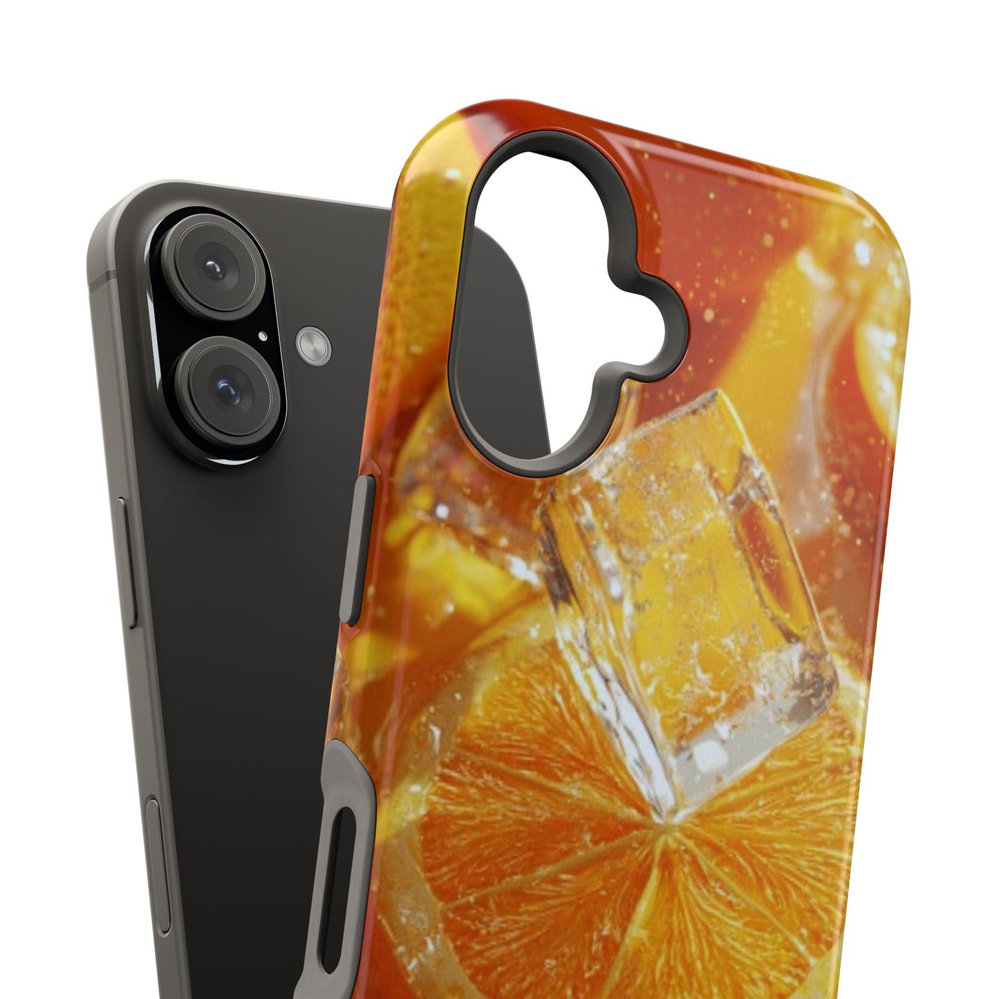 Citrus Orange Splash MagSafe iPhone Case – Dual-Layer Tough Protection, Vibrant Summer Design