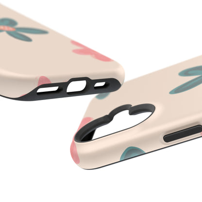 Vintage Floral Tough MagSafe iPhone Case – Soft Matte Finish with Dual-Layer Protection