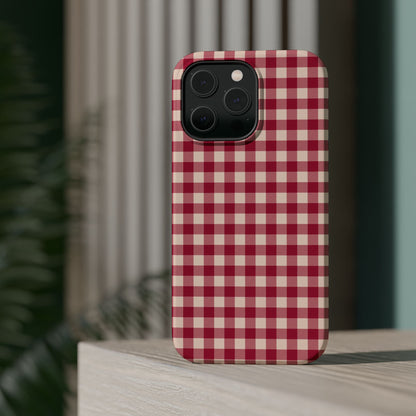 Vintage Red Gingham Check – MagSafe iPhone Case