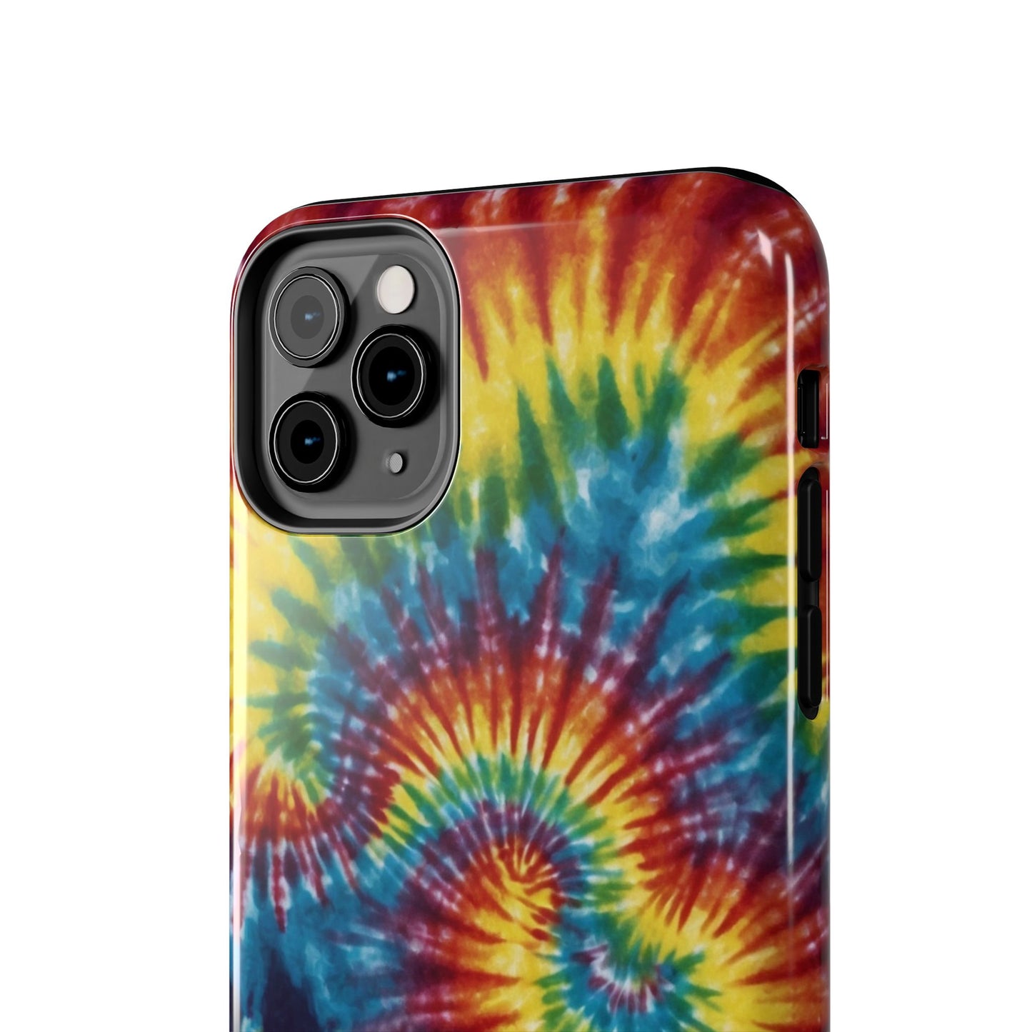 Retro Tie-Dye Swirl iPhone Case – Rainbow Spiral Design