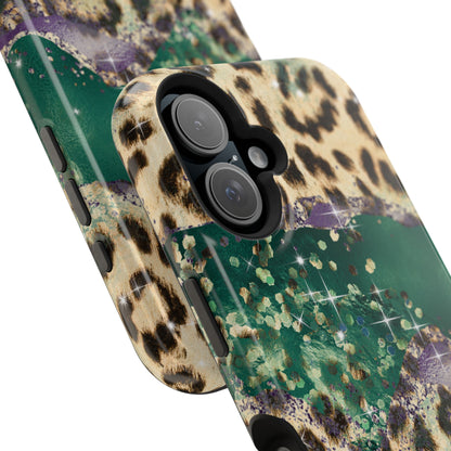 Emerald Glitter Leopard Print - MagSafe iPhone Series Case