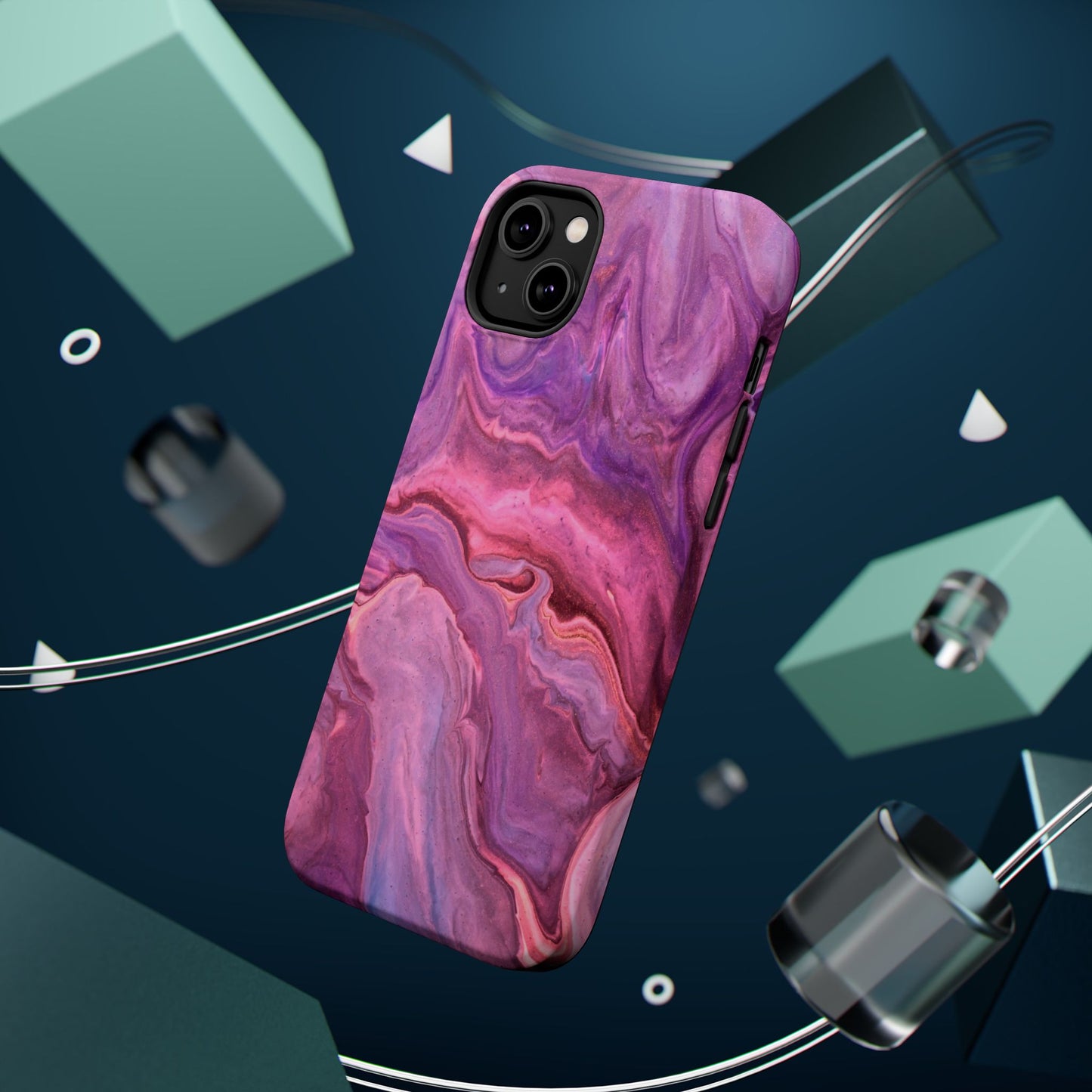 Lavender Dreamscape – MagSafe Case with Abstract Purple & Pink Marble Art