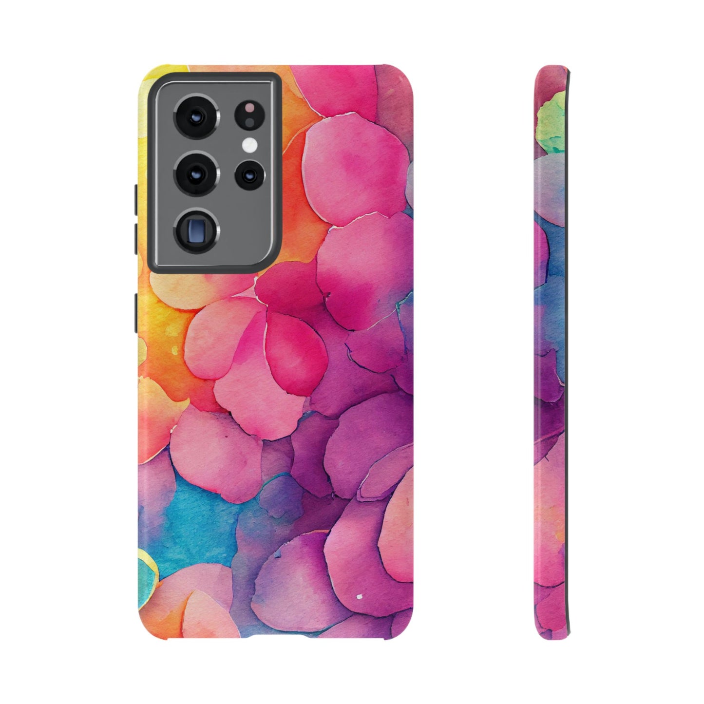 Sunset Petals Watercolor Samsung Galaxy Case – Slim Design, Glossy Finish