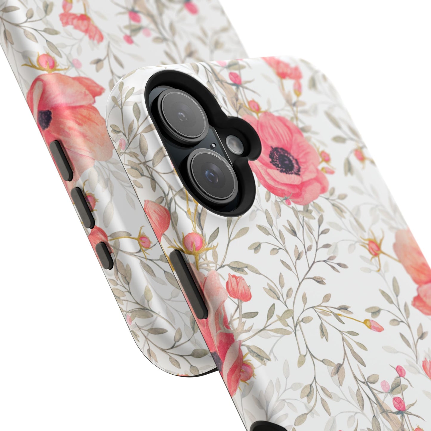 Pink Floral Watercolor MagSafe iPhone Case – Elegant Blossom Design with Magnetic Compatibility