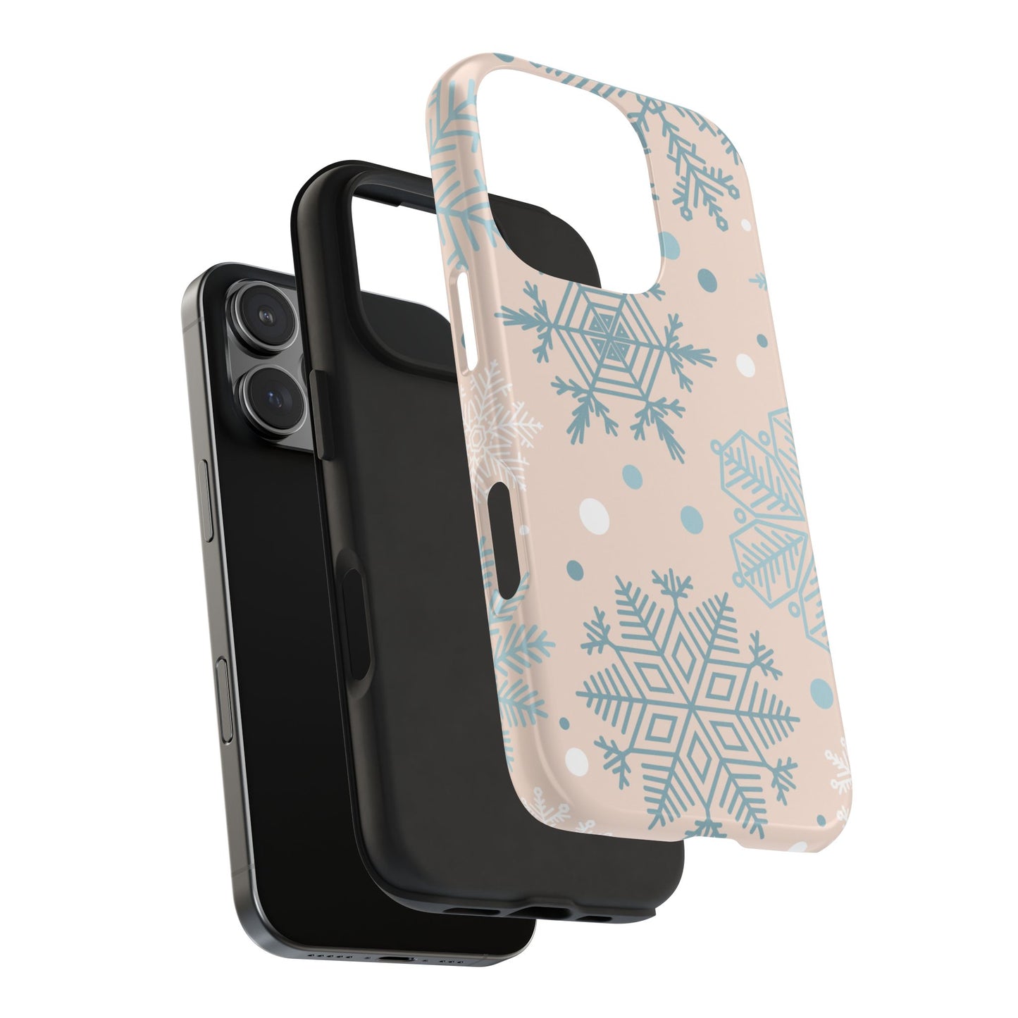 Winter Snowflakes iPhone Case – Shockproof, Smooth Matte Finish, Dual-Layer Protection