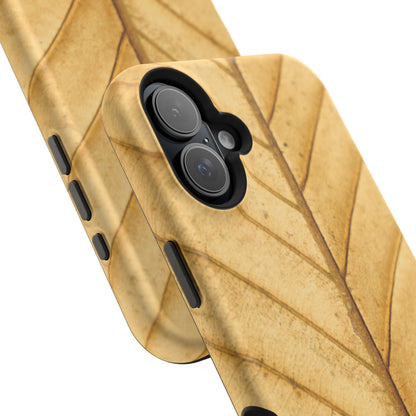 Golden Leaf Texture MagSafe Case – Minimal Nature Design