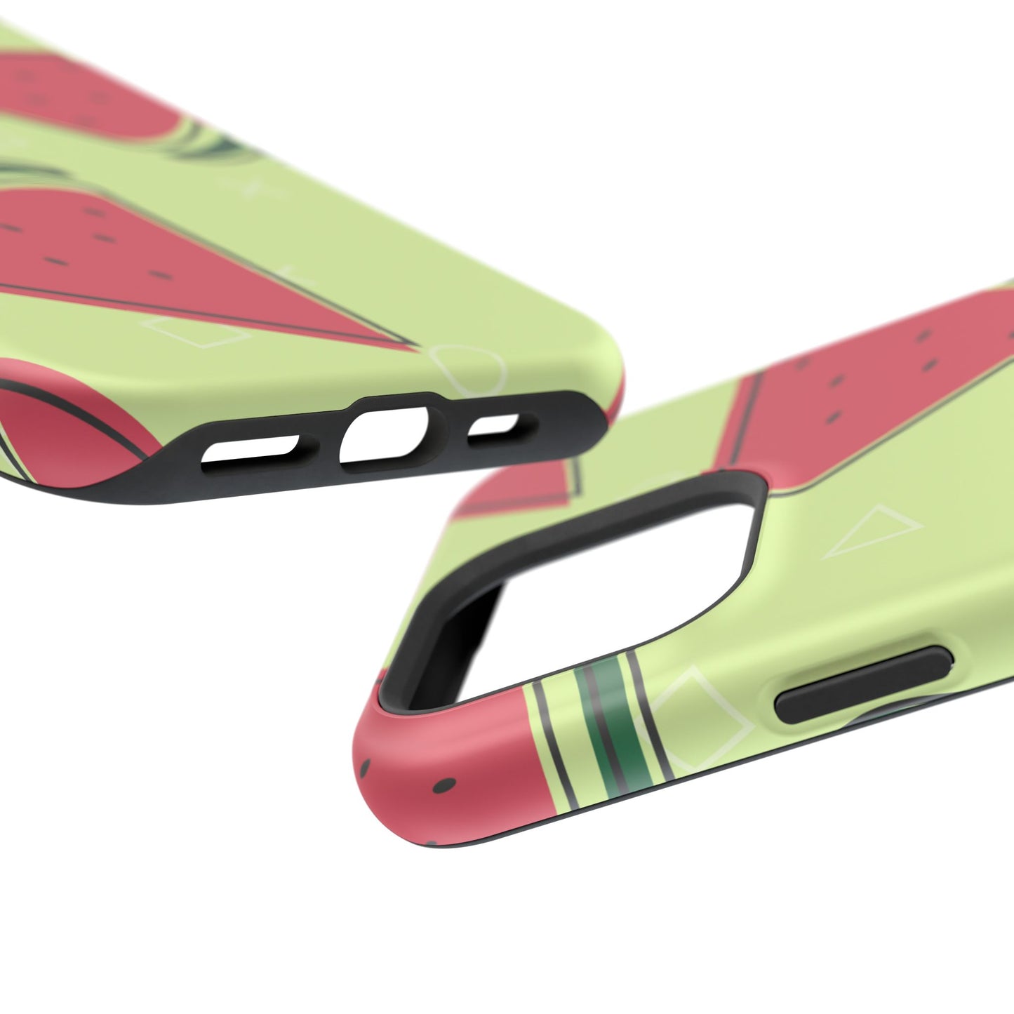 Watermelon Slice MagSafe iPhone Case – Fresh & Fun Design with Retro Geometric Pattern