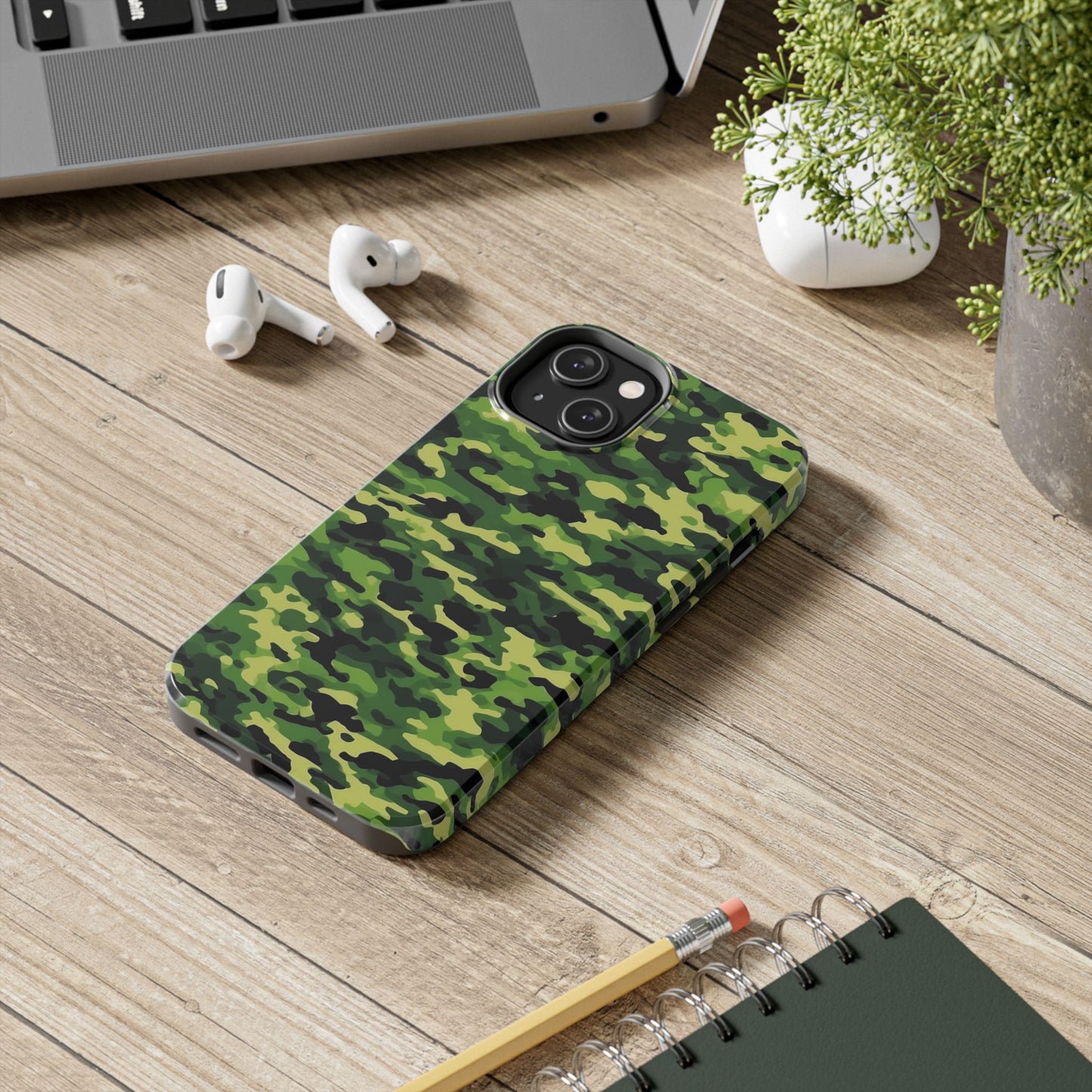 Green Woodland Camouflage – iPhone Case, Sleek and Durable Design