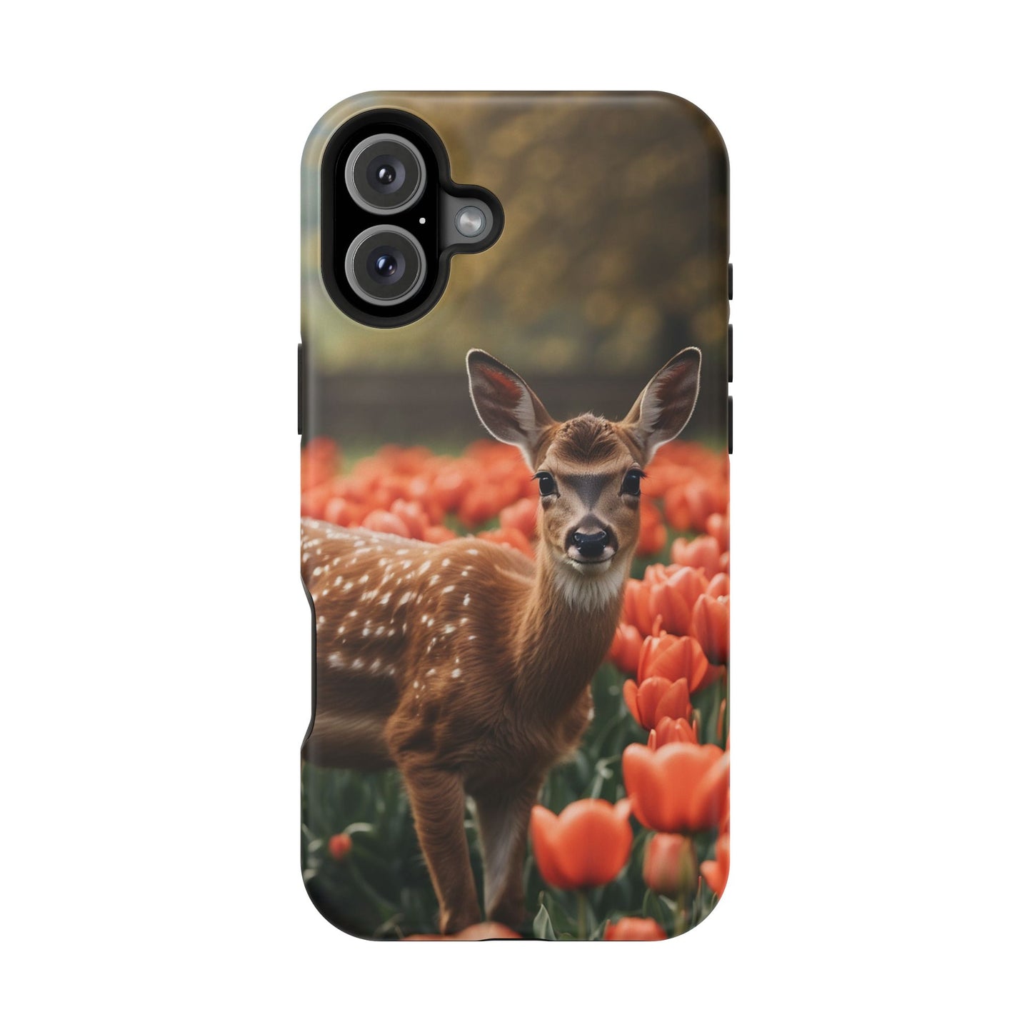 Fawn Among Tulips MagSafe iPhone Case