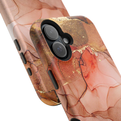 Ruby Red Marble MagSafe Case - Bold Red with Gold Veining for iPhone MagSafe Models