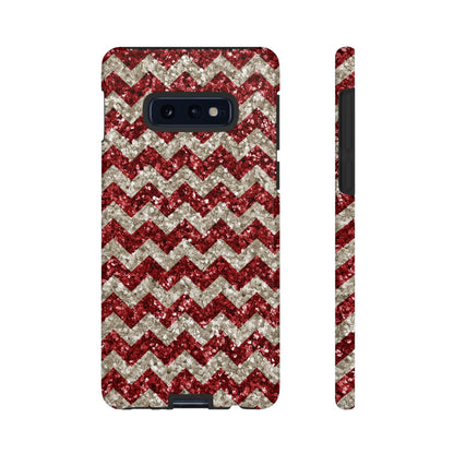 Copy of Sparkling Red & White Chevron – Glitter Illusion Samsung Galaxy Case