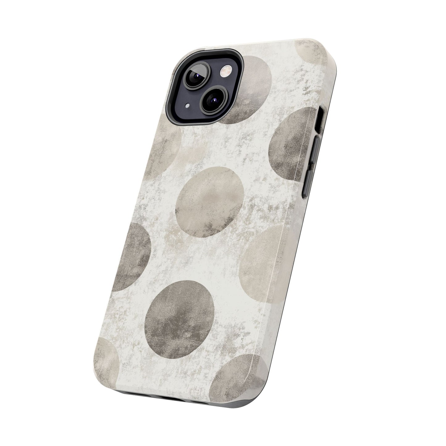 Vintage Polka Dot iPhone Case - Minimalist Neutral Protective Cover