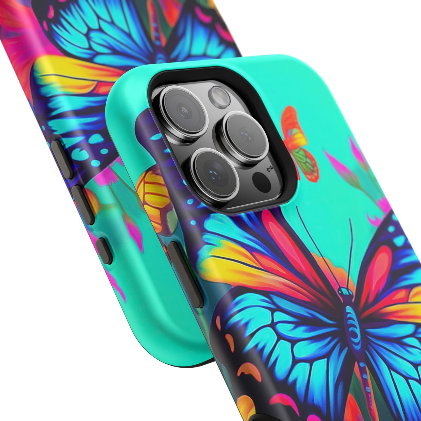 Vivid Butterfly & Floral Burst - MagSafe iPhone Case