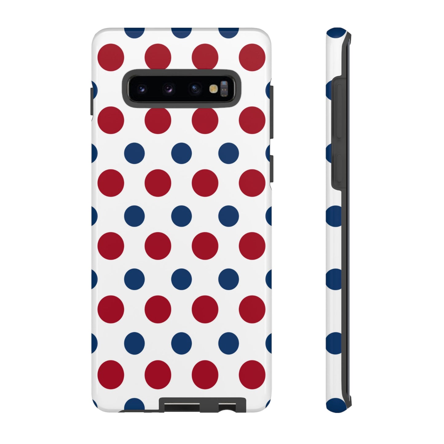 Patriotic Navy, White, and Red Polka Dot Samsung Galaxy Case