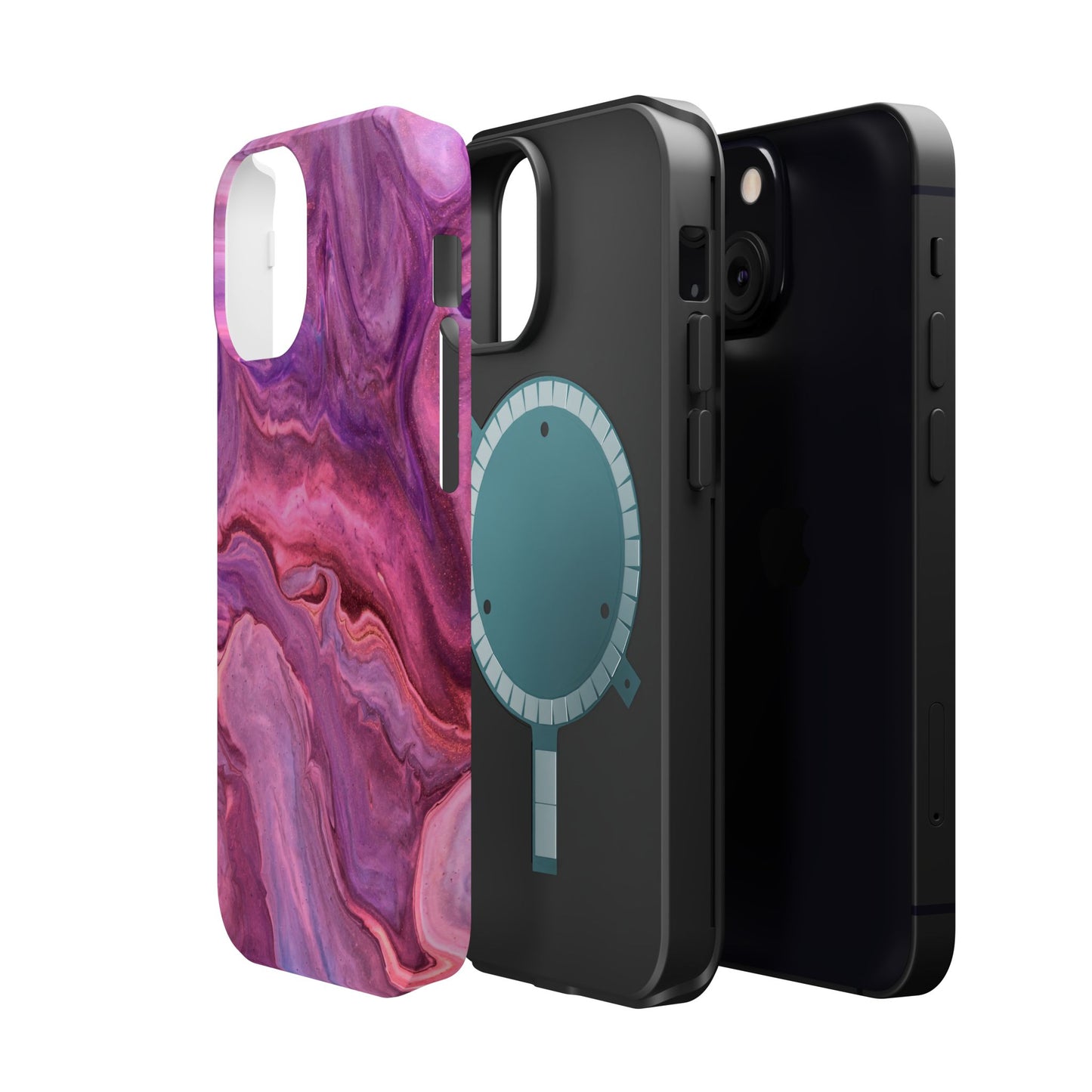 Lavender Dreamscape – MagSafe Case with Abstract Purple & Pink Marble Art