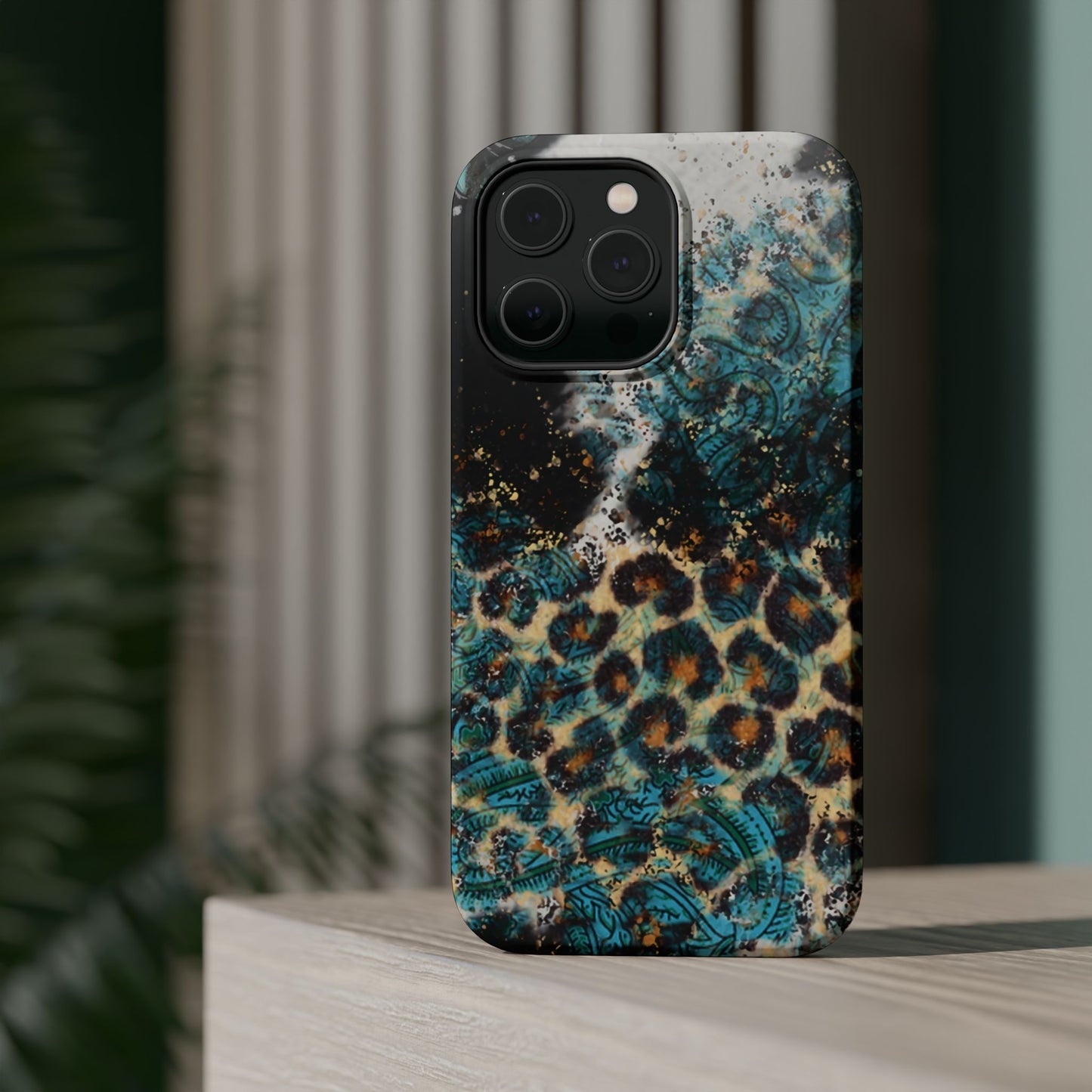 Turquoise Paisley Cowhide Leopard - MagSafe iPhone Series Case