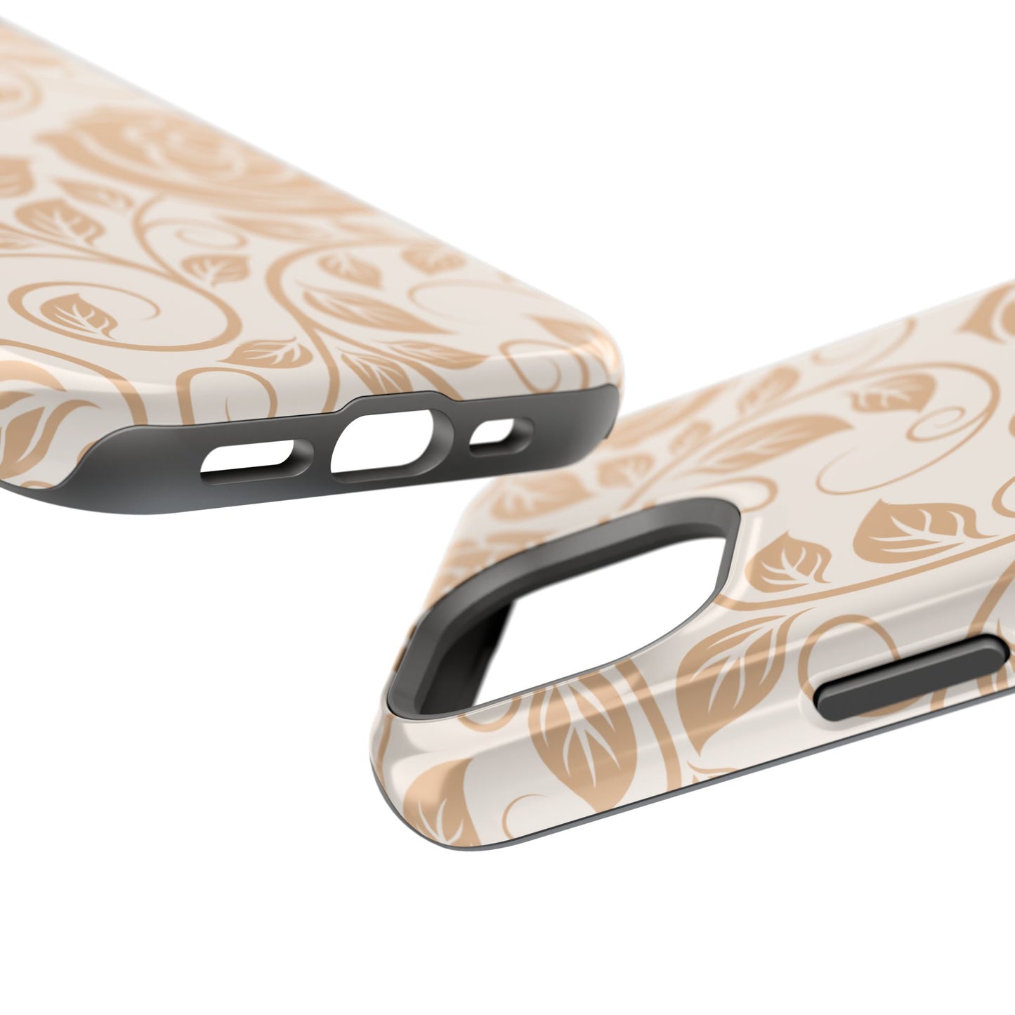 Vintage Rose Vine Tough MagSafe iPhone Case – Elegant Floral Pattern with Dual-Layer Protection