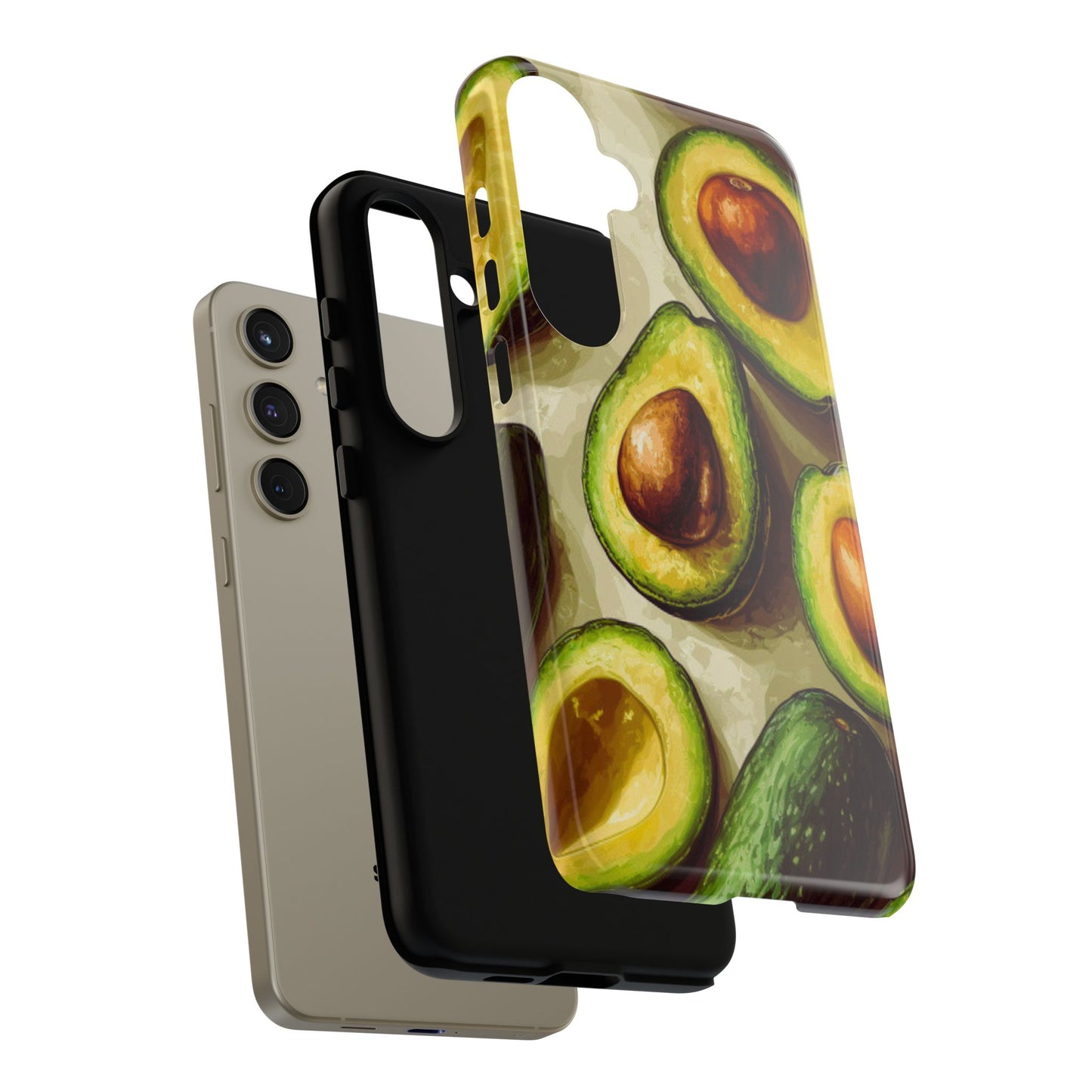 Realistic Avocado Samsung Galaxy  Case – Detailed Green Fruit Design, Shockproof Protection